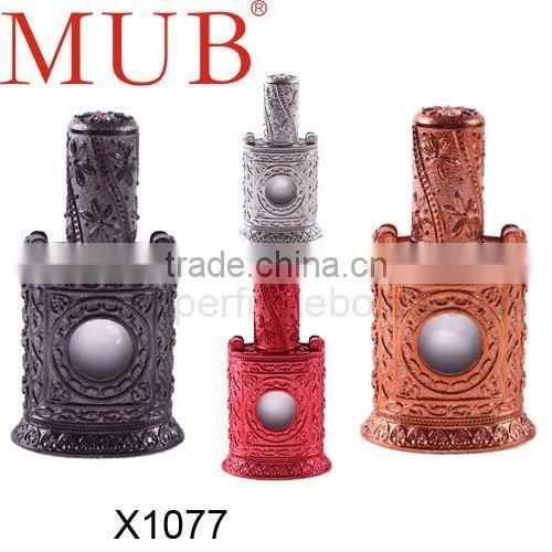 trapezoid style Metal alloy antique perfume bottle