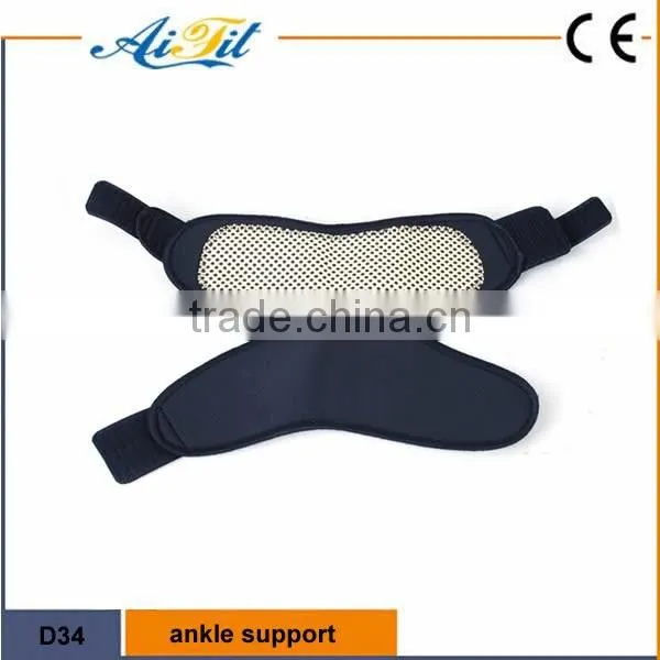 Elastic neoprene magnetic far-infrared self-heating ankle support for pain relief