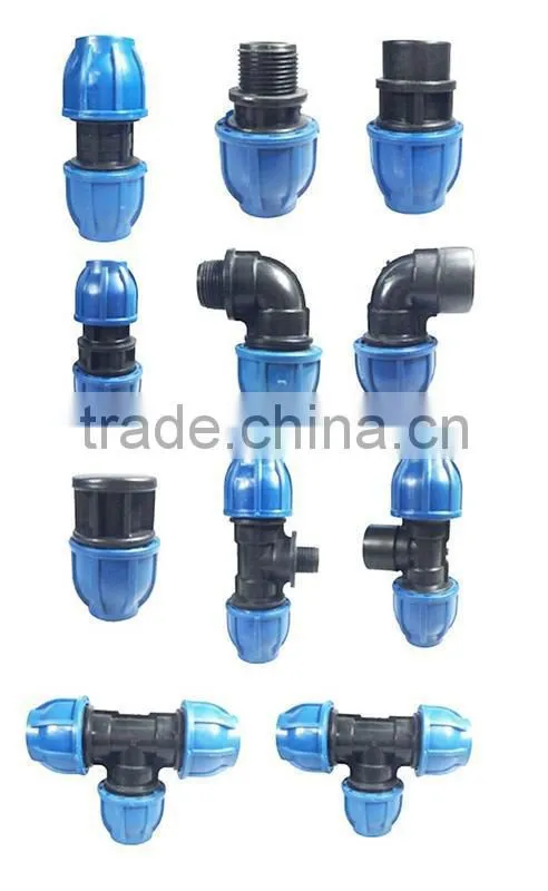 PN10-16 PP PE COMPRESSION FITTING 90 DEGREE TEE
