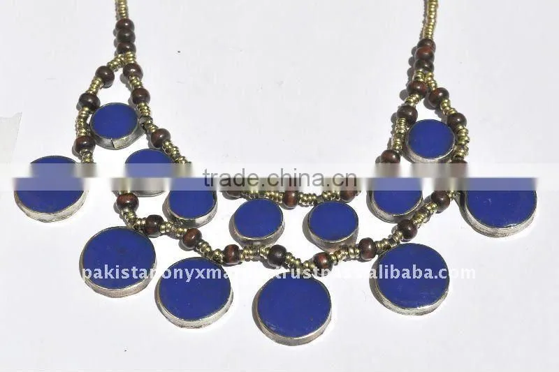 Ethnic Tribal kuchi afghan silver tourquoise neckleces Jewelry Kuchi nomads