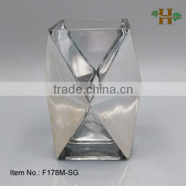 Geometry Vase Antique Silver Cylinders Mercury Vase