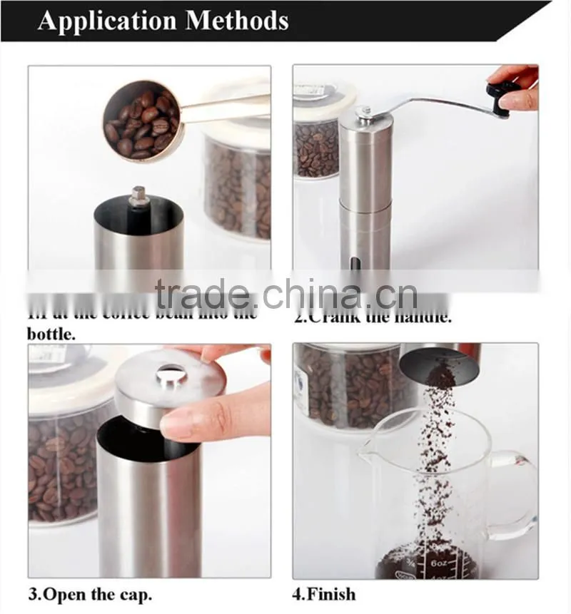 High quality free sample of WS- IS077 Manual Stainless Steel Coffee Grinder