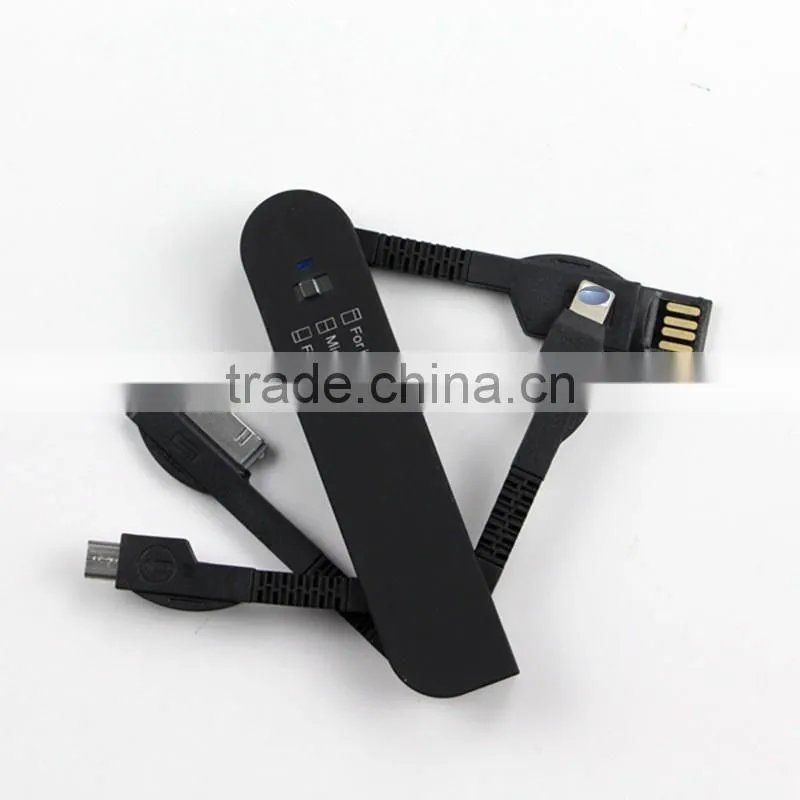 3 in 1 Mobile Phone Cable Charger 8pin USB Cable + 30pin charger adapter + Micro Usb Cable Swiss Army Knife USB 2.0 Data Sync