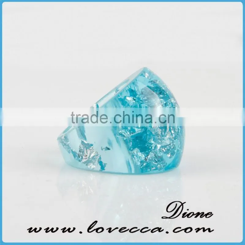 Blue Resin Ring Jewelry Lovely flowers Resin Ring women