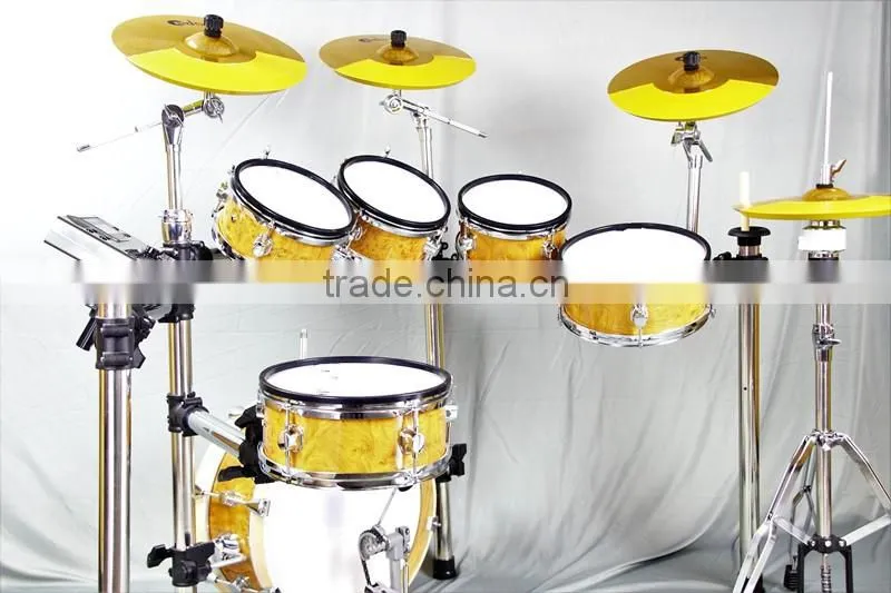 6 pc wooden chamber pvc cover electronic drum kits