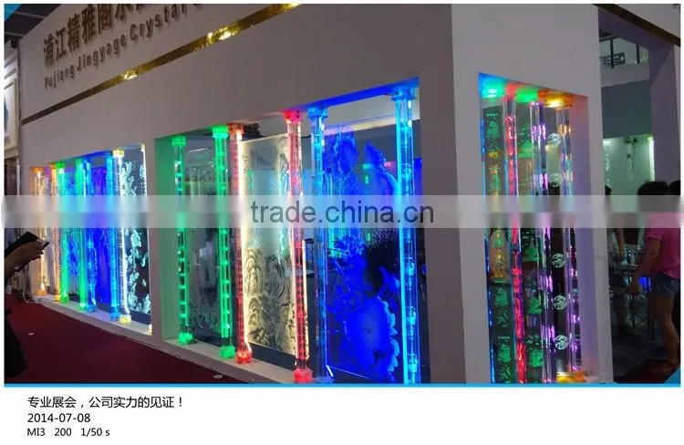 wholesale glass pillars with colorful bubble for partition