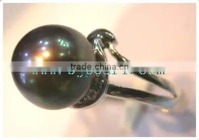 rose purple seawater tahitian pearl ring