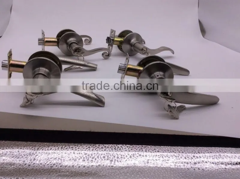 zinc commercial room office hotel glass heavy duty security door lever handle cylinder lock