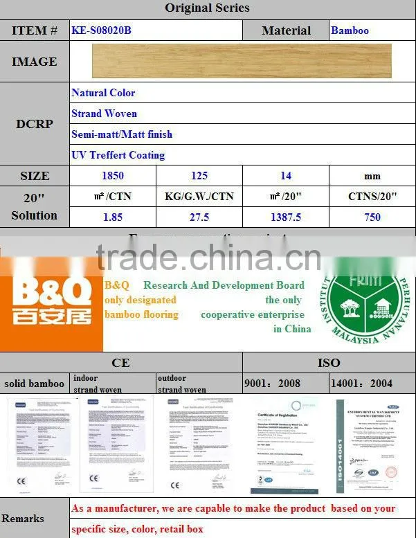 China Professional Bamboo Flooring Factory Natural Click System Strand Woven Bamboo Flooring