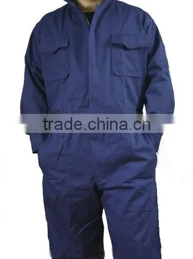 China Wholesale Protective Clothing Anti Fire and Static Dark Blue 100 cotton Coverall