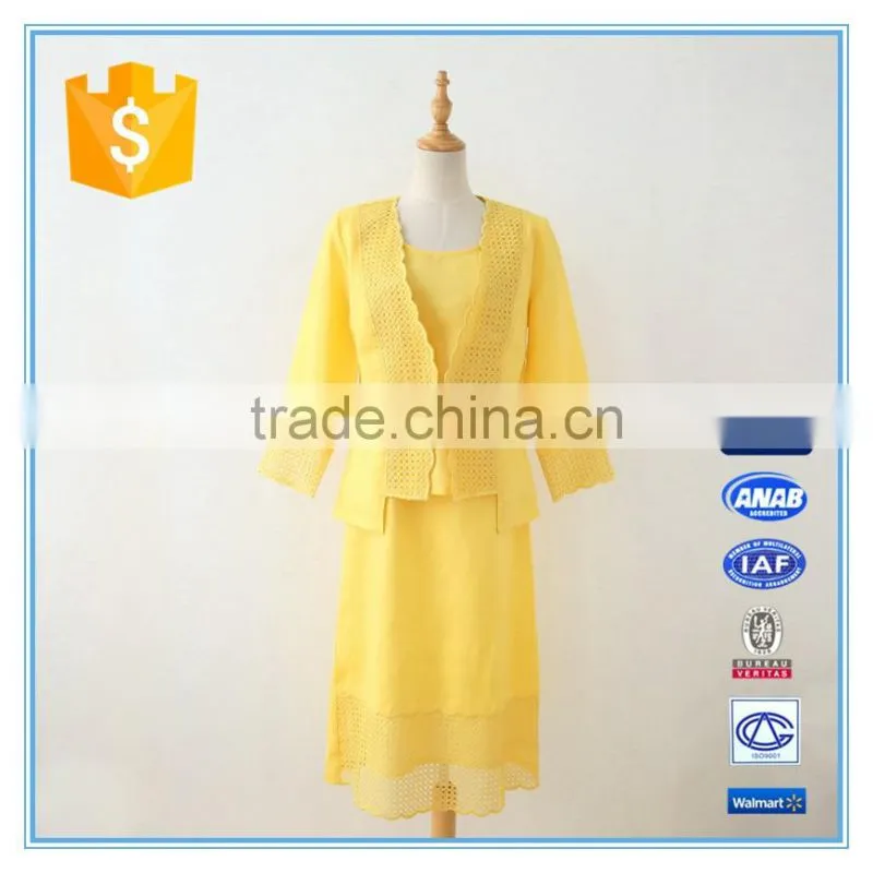 Casual ramie cotton simple 3 pcs ladies' church suits