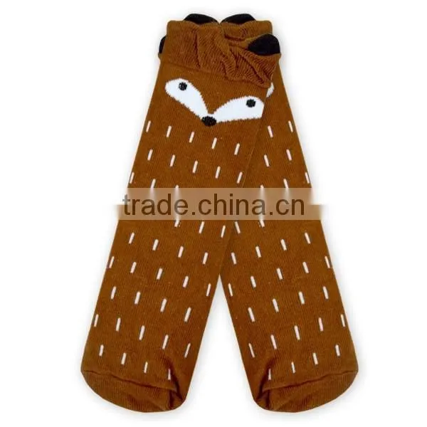 Gray Fox Socks Knitting Cotton Warm Winter Kids Sassy Leg Warmers Wholesale