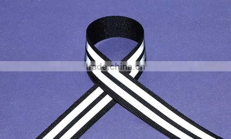 Recycle decorative polyester knitting reflective webbing tape