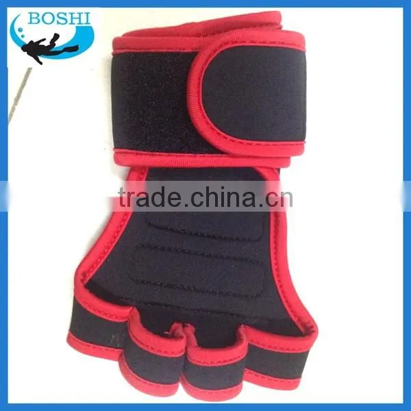 Sportswear fitness neoprene gloves with loops Neoprene custom weight lifting gloves