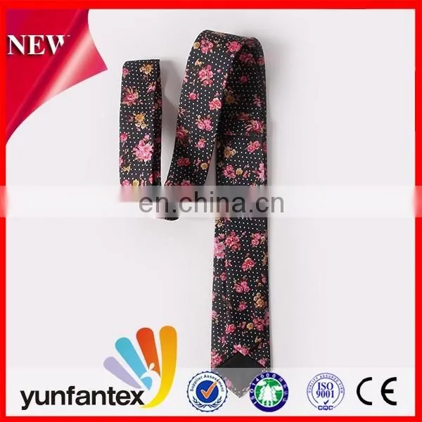2016 fashional floral printed plain cotton neckties for young men