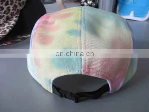 Custom Design Tie Dye Hats 5 Panel Hat with Woven Label