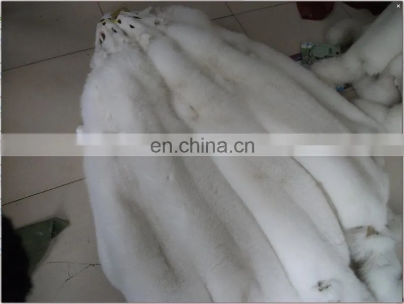 Soft and Smooth High quality White fox fur skin/white fox fur raw skins