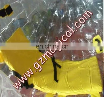 Transparent plastic orbing inflatable zorb ball