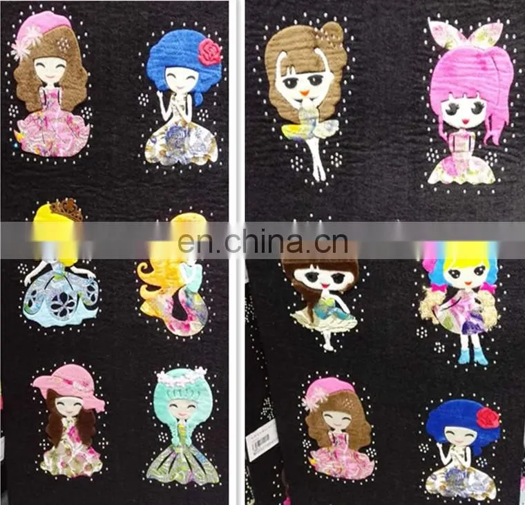 Cute Rhinestone Chenille Hot Fix Motif Embroidered Patches