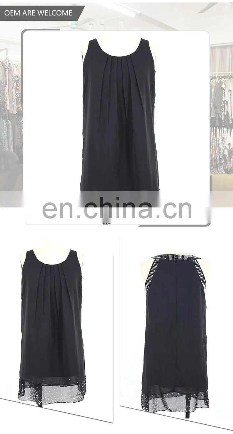 Woman Stylelish Neck Round Solid Black Two Piece Chiffon Blouse