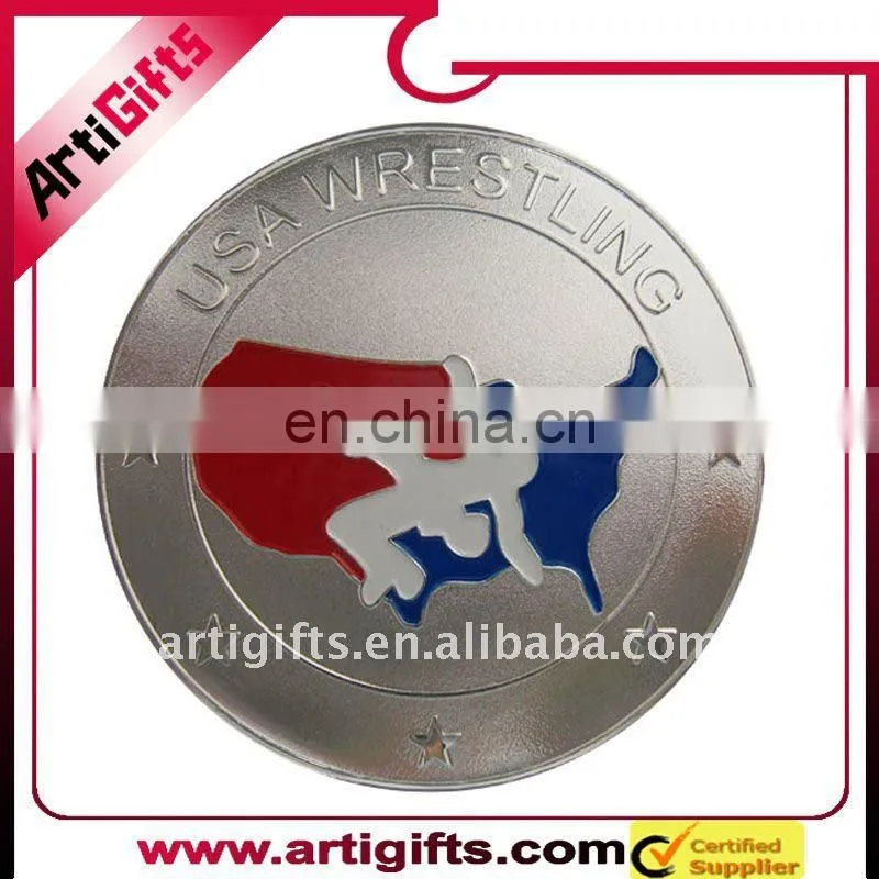 round souvenir metal silver coin