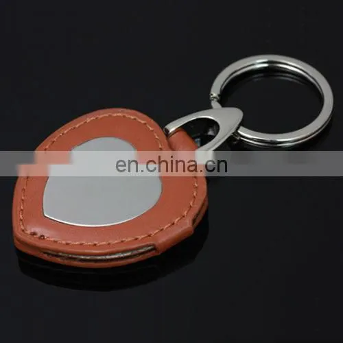 Wholesale Fashion Leopard Head Shape Metal Keychain with Leather Key Ring