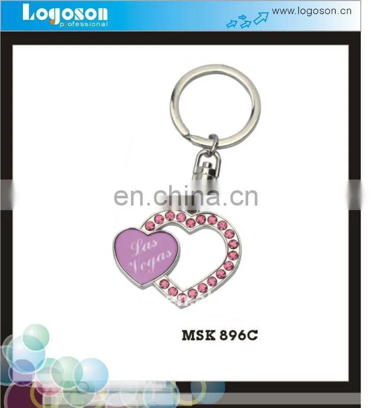 Christmas gift of heart shape metal key chain