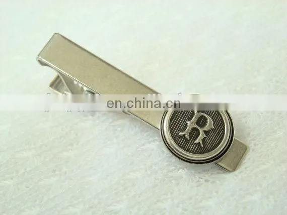 Different letter design tie bar with gold/silver/nickel plated