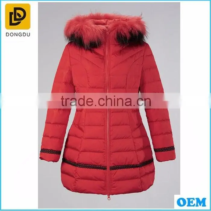 2016 new design long red winter poncho coat