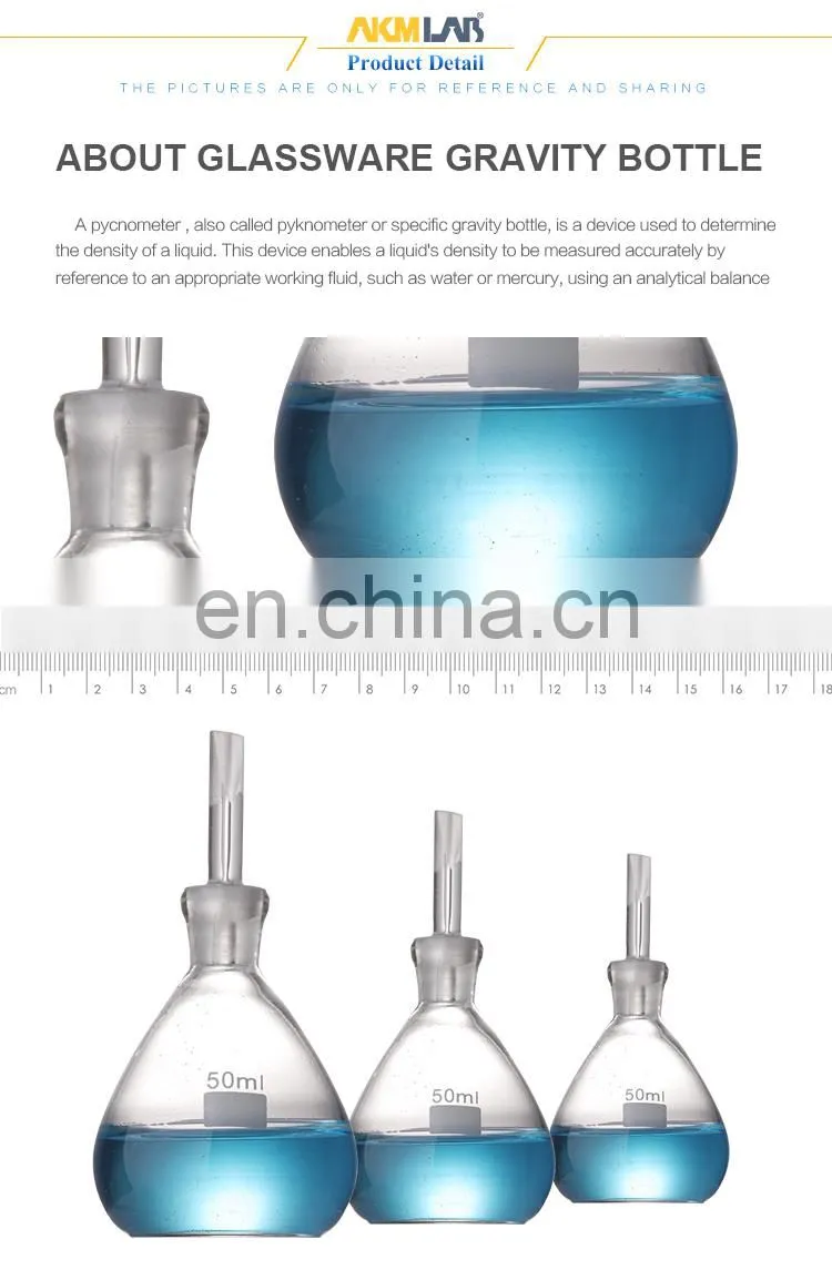 AKMLAB Laboratory Glass Pinometer/Pycnometer/Specific Gravity Bottle