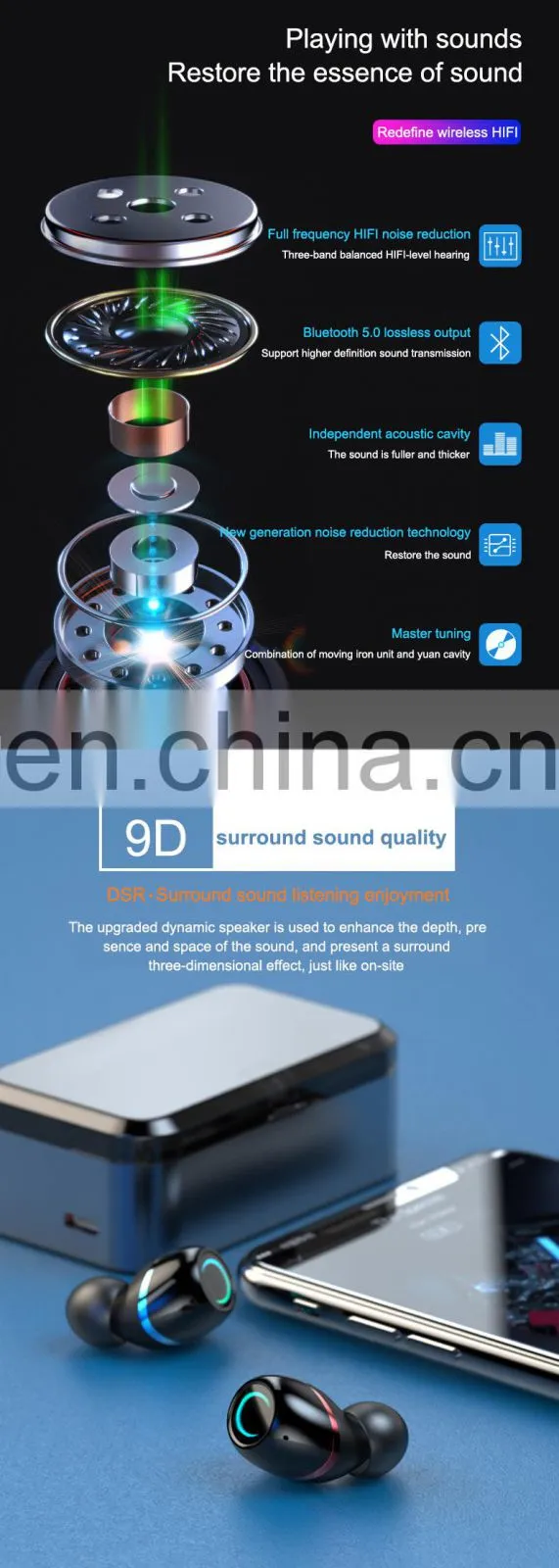 2020 News Oem Manufactory Mobile Phone Accessories Water Proof Earbuds Smart Watch Eearphonefor Iphone Original Headphone