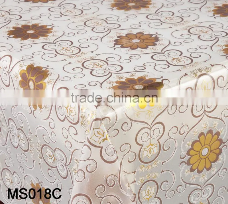 wholesale chrysanthemum golden sunflower embossed pvc table cloth