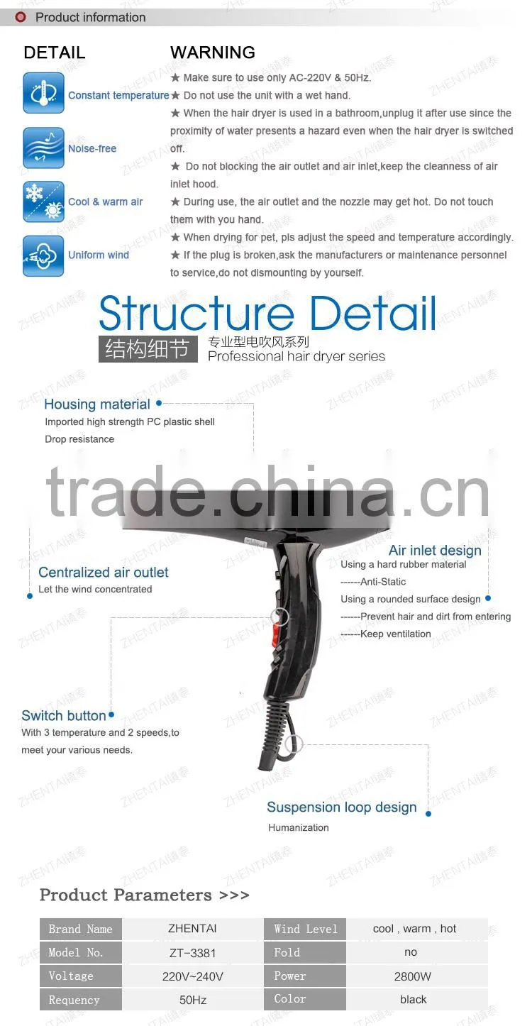 Wholesale 220V VDE Hair Dryer, Gift Hair Dryer, Air Hair Blower for Promotion
