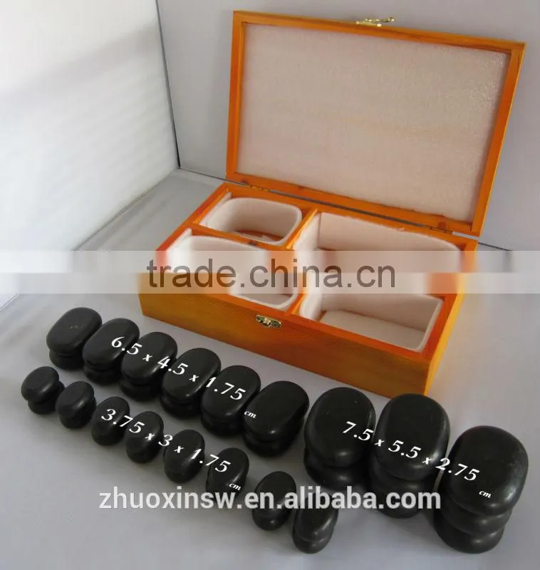 2016 nature spa deep theray hot massage stone set(60pcs set)