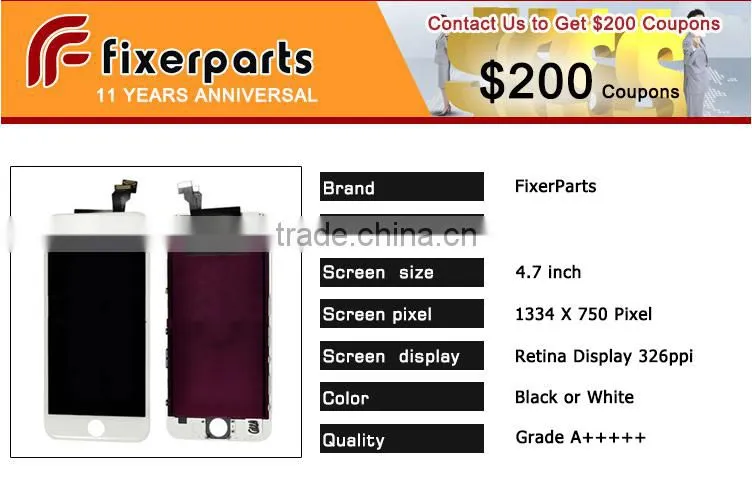 Factory supply cell phone parts for iphone 6 , for iphone 6 lcd screen