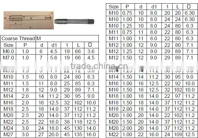ISO Standard HSS Tap Tool Made in China HSS Tap