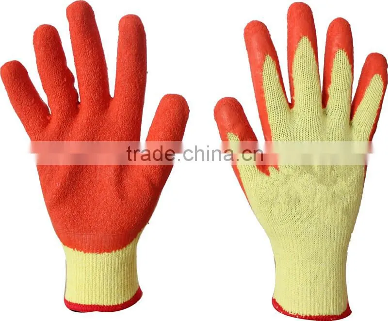 10 gauge cotton knitted latex coated gloves
