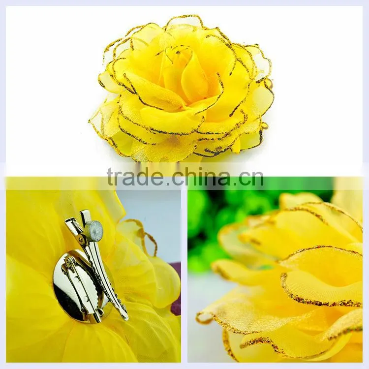 Wholesale China hair jewelry big pageant rose flower pin and brooch