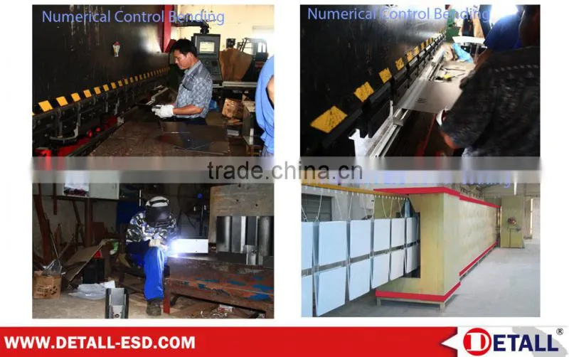Multifunctional ESD modular trolley with shelf and perforated tool panels