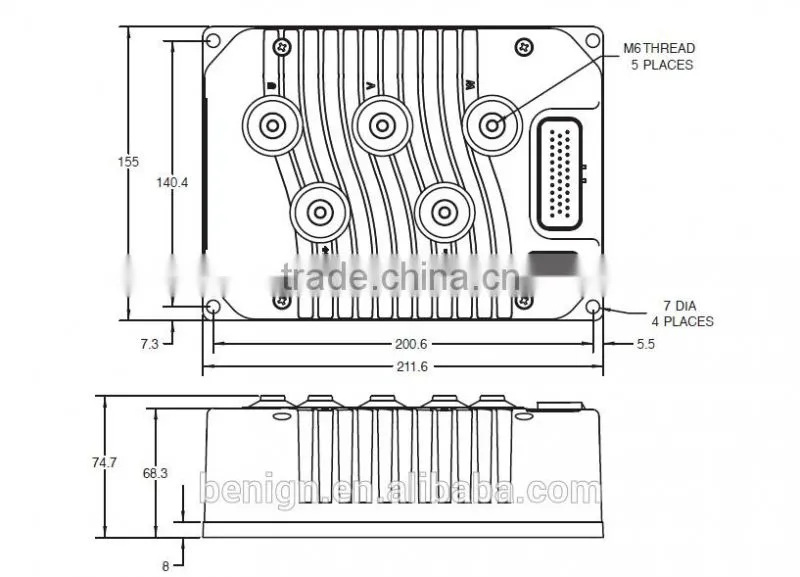 Curtis AC Motor Controller Model 1234E Series for handling vehicles warehouse trucks and other industrial vehicles
