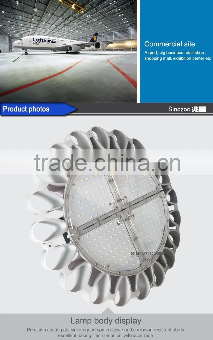 Sinozoc 5 years warranty 200w UFO High Bay Led Light LED Industrial Light Led High Bay 200w