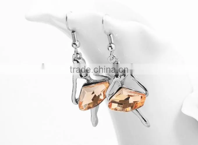 Crystal ballerina earring ballerina jewelry ballet charm earrings