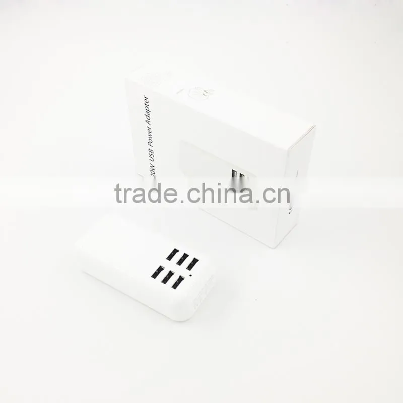 High Quality 5V 4A 6 USB Port USB Wall Power Adaptor Charger