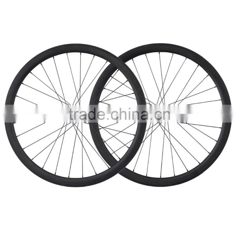 2016 High grade carbon road bike wheels 700C 38mm tubular disc brake wheel cyclocross carbon wheels