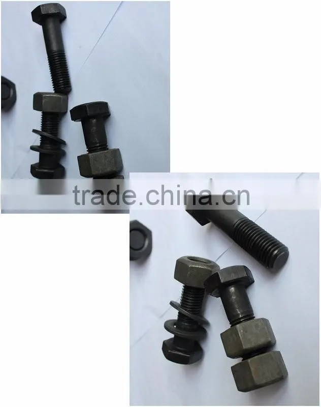 black hex cap bolt with washer and hex nut