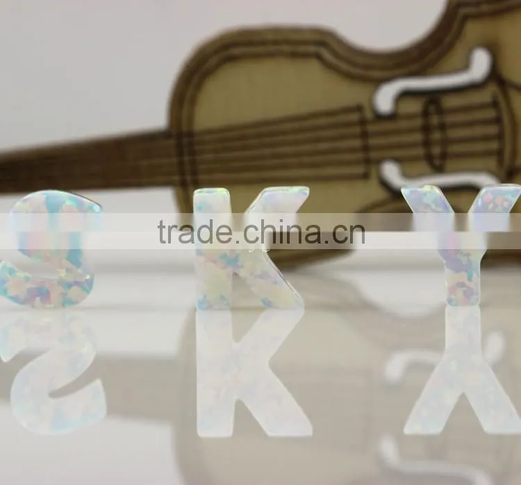 Fire white op17 letter W pendant with synthetic opal pendant/charm for making jewelry