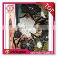 2015 fancy 9.5cm width nylon lace flat lace trim for middle east Mohammedan Muslim party's dress