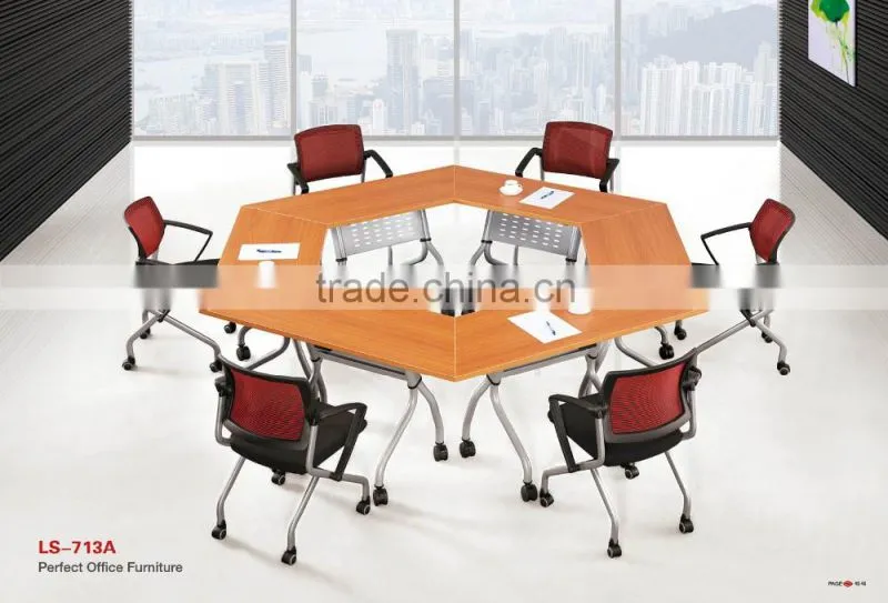 office furniture steel metal folding table for training meeting