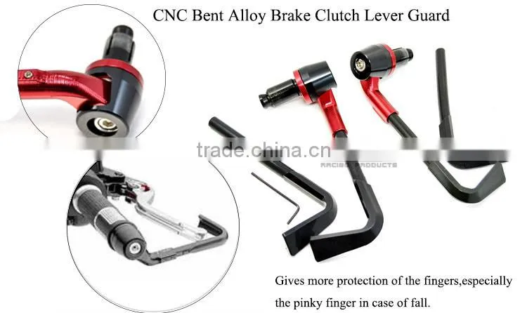 BJ-LG-003 Bent Style Universal Red 7/8" 22mm CNC Motorcycle Brake Lever Guard