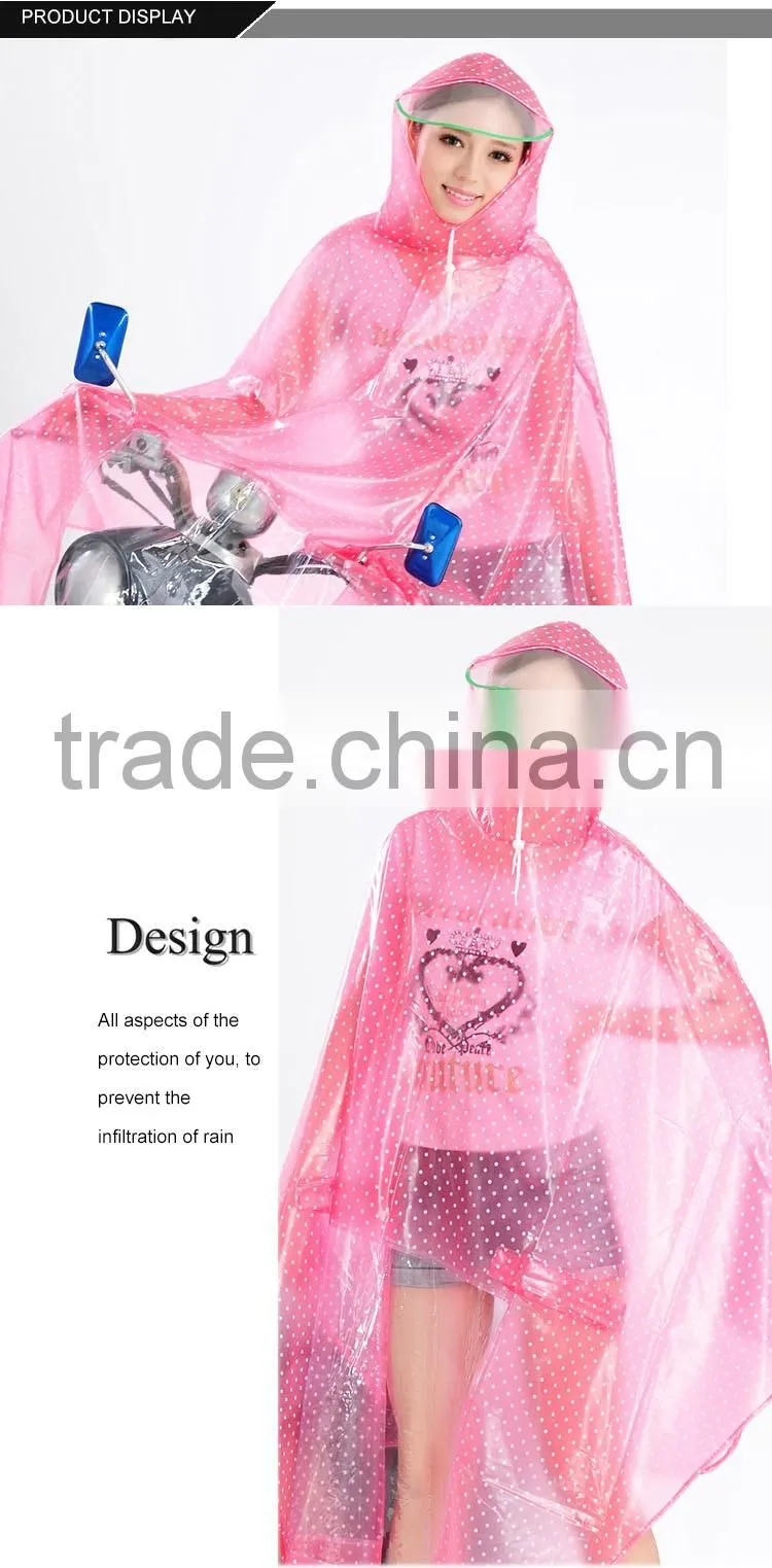 Bicycle large transparent brim thickened transparent fashion raincoat and increase